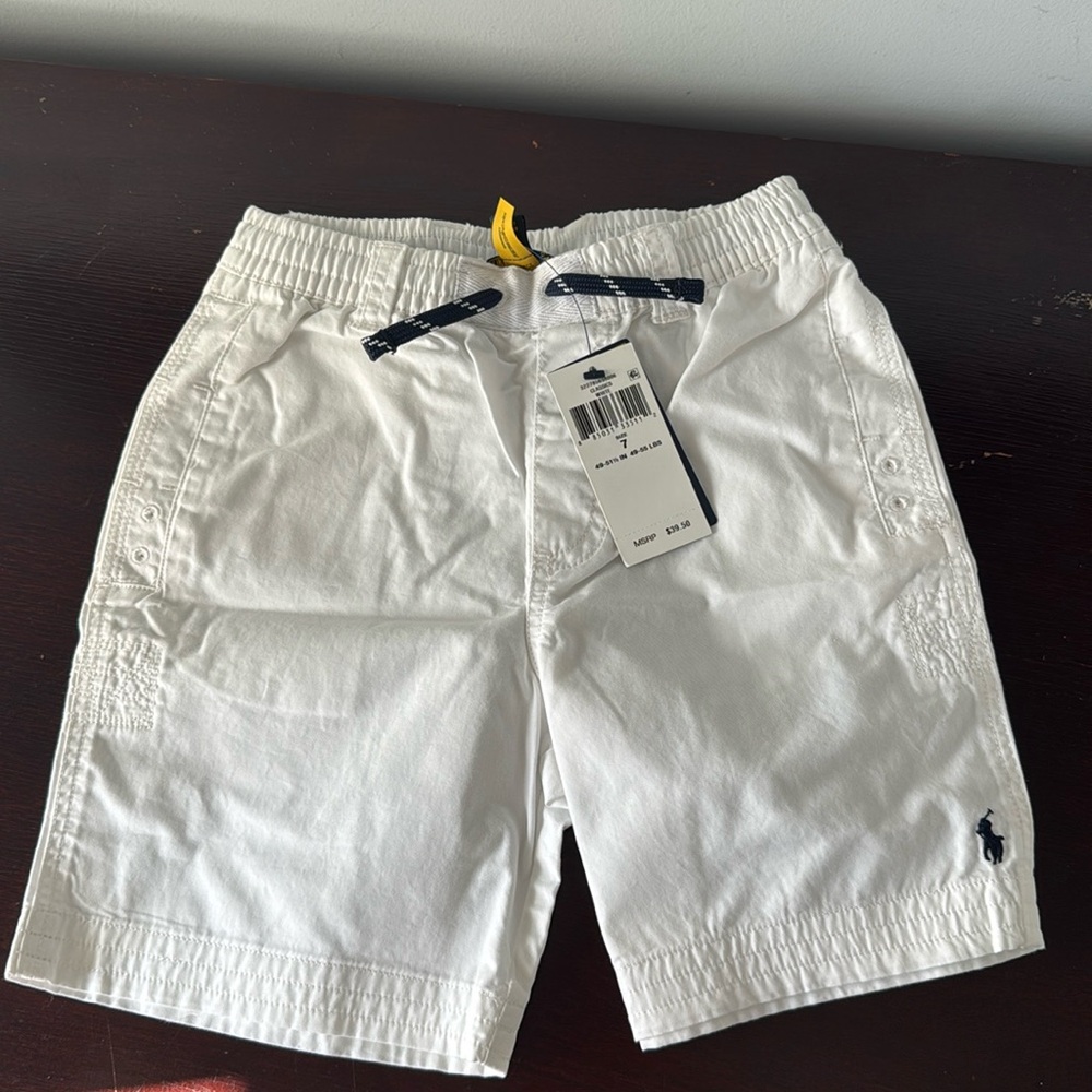 Polo Ralph Lauren Boy’s classic White shorts, size 7, NWT, perfect condition